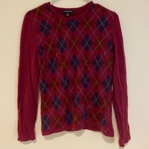 Lands End Maroon Argyle Sweater!